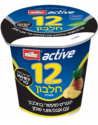 תודה לטבע Muller Muller Active יוגורט מועשר בחלבון עם אננס 12